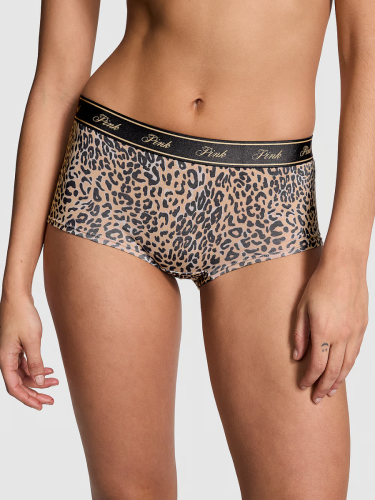 Трусики Victoria's Secret PINK Logo Cotton Boyshorts Panty Animal Print