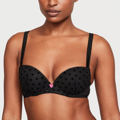 Комплект Tease Lola Push-Up Bra & Cheeky Panty Black Hearts Victoria's Secret