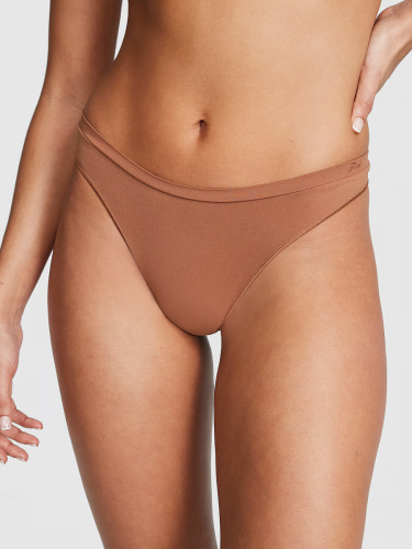 Трусики Victoria's Secret Seamless High-Leg Thong Panty Caramel