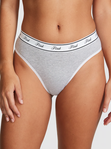 Трусики Victoria's Secret Pink Logo Cotton Brazilian Panty Grey