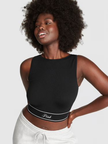 Топ-бра Bra Top Seamless High-Neck Bra Black від Victoria's Secret