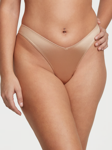 Трусики Strappy Back High-Leg Thong Panty Praline Victoria's Secret