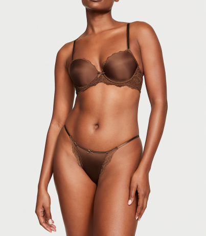 Трусики Dream Angels Lace-Trim String Bikini Panty Mousse Victoria's Secret