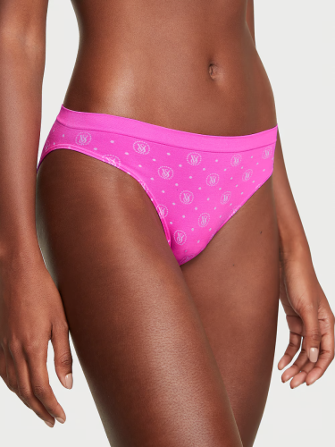 Трусики Victoria's Secret Seamless Bikini Panty Neon Pink Logo Dots