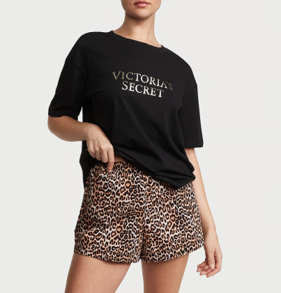 Піжама Cotton Short Tee-Jama Set Leopard від Victoria's Secret