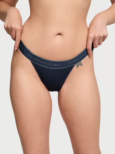 Трусики Logo Cotton Tanga Panty Noir Navy