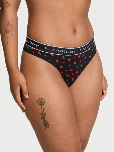 Трусики Logo Cotton Thong Panty  Black Cherries