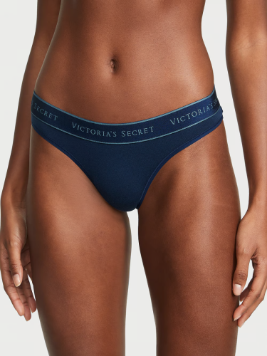 Трусики Logo Cotton Thong Panty Noir Navy