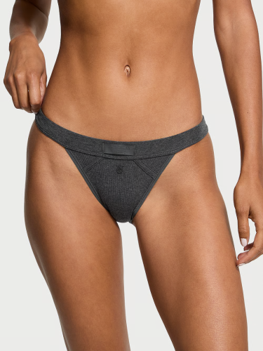 Трусики Logo Cotton Tanga Panty Charcoal Grey