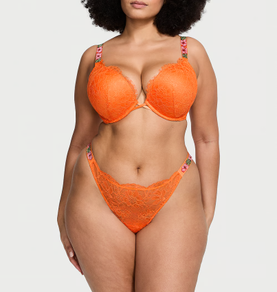 Комплект Very Sexy Bombshell Add-2-Cups Hibiscus Shine Strap Lace Push-Up Bra Sunny Orange