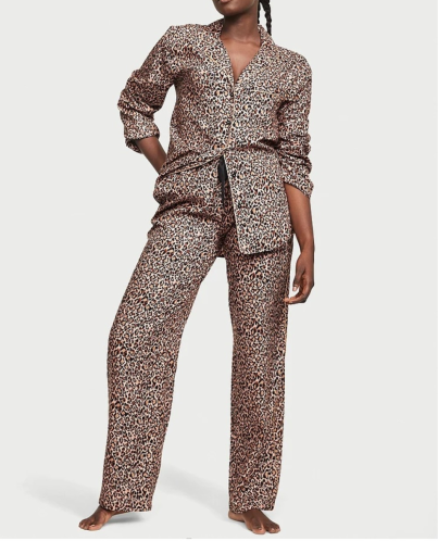 Піжама Flannel Long Pajama Set Leopard від Victoria's Secret