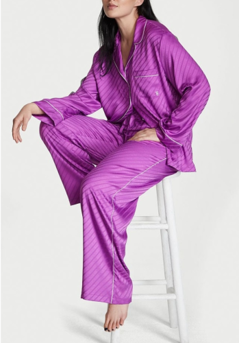 Піжама сатинова Satin Long Pajama Set Violet Victoria's Secret