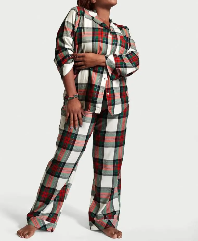 Піжама Flannel Long Pajama Set Green Plaid