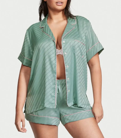 Піжама сатинова Satin Short Pajama Sage Dust Victoria's Secret