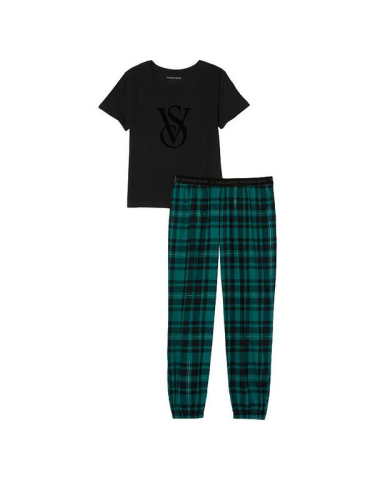 Піжама Flannel Tee-Jama Set Green Buffalo Check від Victoria's Secret