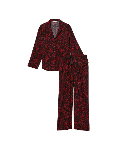 Піжама Flannel Long Pajama Set Black Hearts від Victoria's Secret