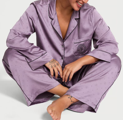 Піжама сатинова Satin Long Pajama Set Frozen Plum