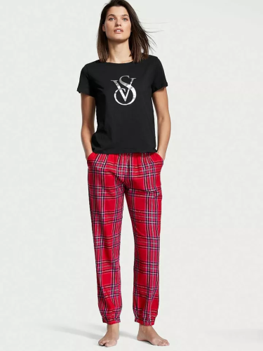 Піжама Flannel Jogger Tee-Jama Set Red Plaid