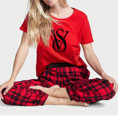 Піжама Flannel Tee-Jama Set Lipstick Red Plaid