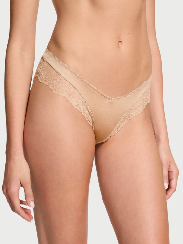 Трусики Rose Lace-Trim High-Leg Cheeky Panty Praline