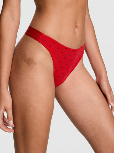 Трусики Logo Cotton High-Leg Thong Panty Cherry Print