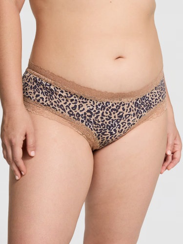 Трусики Lace Trim Cheeky Panty Leopard
