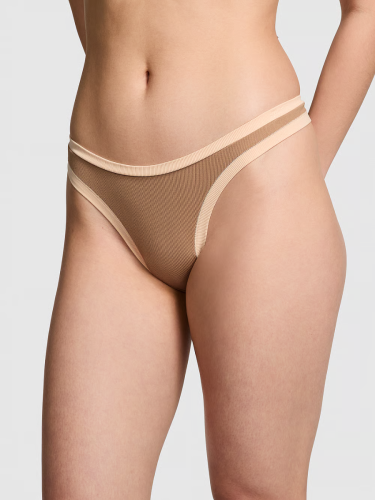 Трусики Seamless High-Leg Thong Panty PINK Cocoa Latte