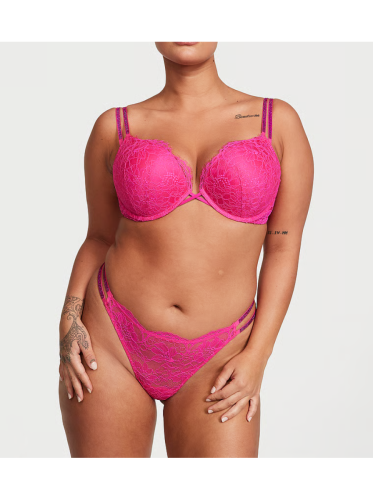 Комплект Very Sexy Bombshell Add-2-cups Shine Strap Lace Push-up Bra Pink