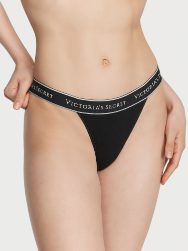 Трусики Logo Cotton Tanga Panty Black