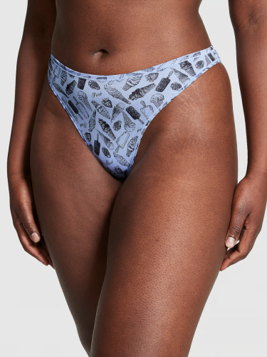 Трусики Logo Cotton High-Leg Thong Panty Harbor Blue Ice Cream Print