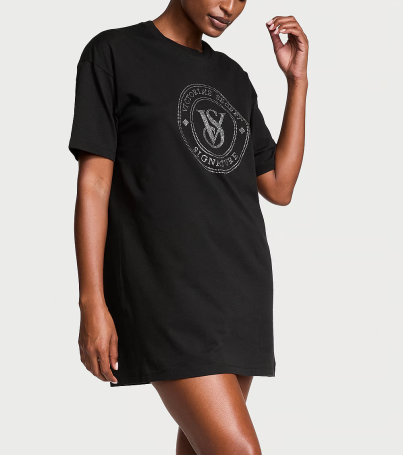 Нічна сорочка Oversize Cotton Sleep Tee Black
