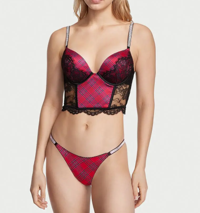 Трусики Very Sexy Shine Strap Brazilian Panty Red Plaid