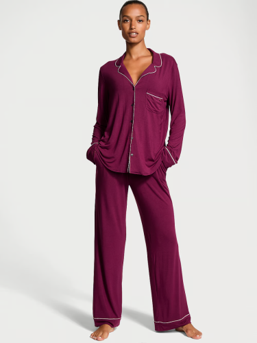 Піжама Modal Long Pajama Set  Victoria's Secret Plum Rouge