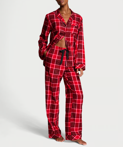 Піжама Flannel Long Pajama Set Lipstick Lovely Plaid