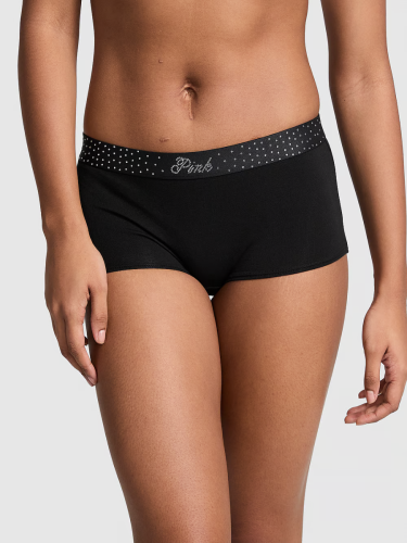 Трусики Logo Cotton Boyshort Panty Pure Black Diamante Waistband