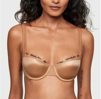 Бюстгальтер Victoria's Secret Smooth Logo Embroidery Lightly Lined Balconette Bra Toffee