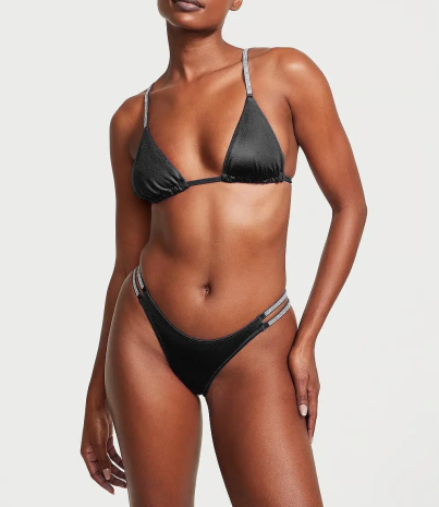 Купальник Victoria's Secret Shine Strap Triangle Bikini Top Black