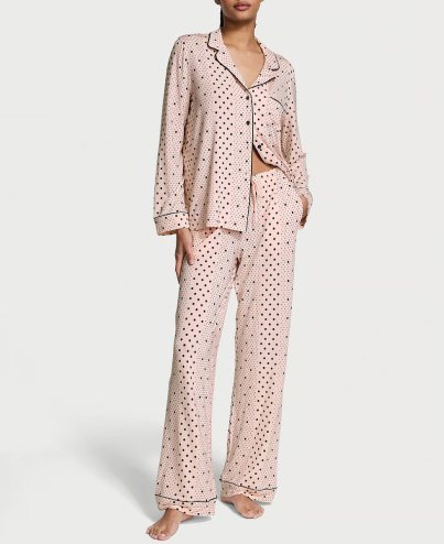 Піжама Modal Long Pajama Set Purest Pink Dot Stripes