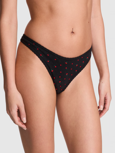Трусики Cotton Thong Panty Black Cherry Heart Print