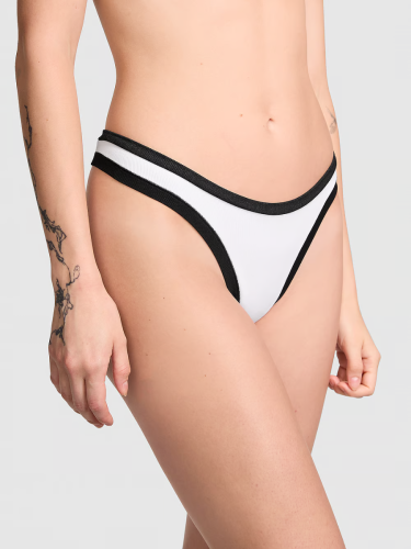 Трусики Seamless High-Leg Thong Panty PINK  White w/ Black