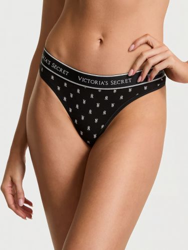 Трусики Logo Cotton Thong Panty Black VS
