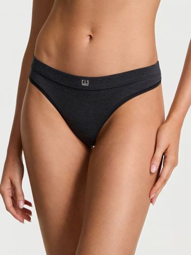 Трусики Logo Cotton Thong Panty Heather Black