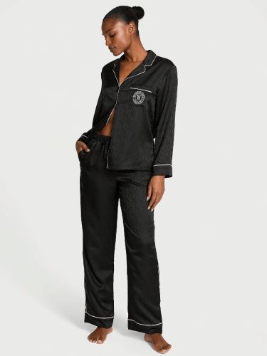 Піжама сатинова Satin Long Pajama Set Black N VS