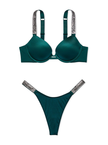 Комплект Shine Strap Push-Up Bra & Shine Thong Panty Panty від Victoria's Secret