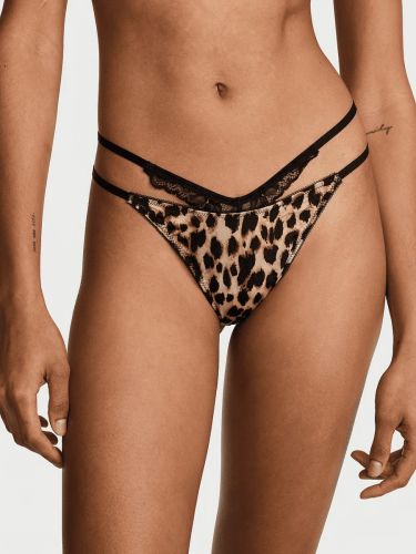 Трусики Rose Lace-Trim Strappy Cut-Out V-String Panty Leo