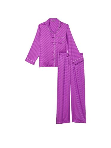 Піжама сатинова Satin Long Pajama Set Violet Victoria's Secret