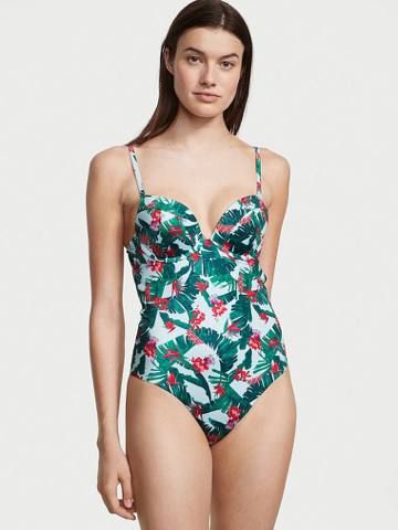 Суцільний купальник Victoria's Secret Sexy Tee Push-Up Swimsuit Blue Palm