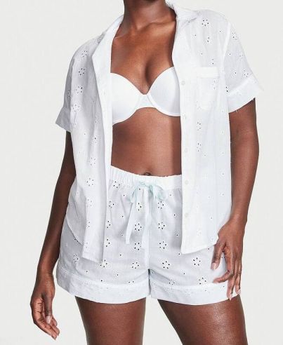 Піжама Victoria's Secret Cotton Short Pajama Set White