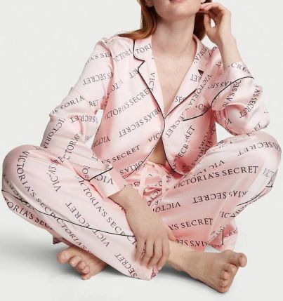 Піжама сатинова Satin Long Pajama Set Purest Pink