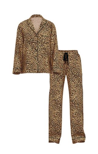 Піжама Flannel Long Pajama Set Safari Gold Leopard